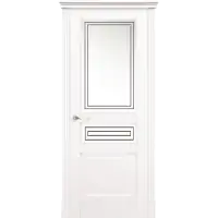Межкомнатная дверь La Porte серия New Classic модель 200.2 эмаль белая со стеклом Квадро