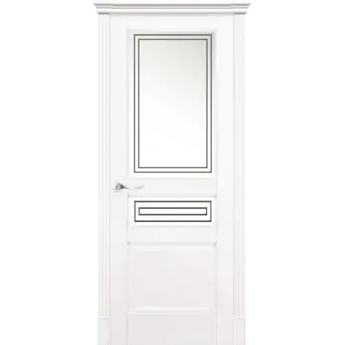 Межкомнатная дверь La Porte серия New Classic модель 200.2 эмаль белая со стеклом Квадро
