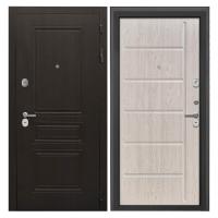 Входная дверь металлическая Интекрон Брайтон Тиковое дерево / ФЛ-102 сосна белая