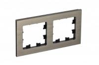 Рамка 2-м ATLASDESIGN NATURE металл латунь SchE ATN312202