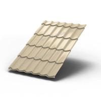 Металлочерепица МП Макси (ПЭ-01-1015-0.5) 1015 Светлая слоновая кость