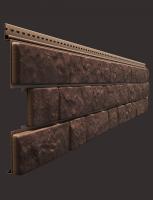 Виниловый сайдинг Docke Lux под камень Кедровый орех