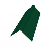 Планка конька плоского 175х50х175 0.45 PE с пленкой RAL 6005 зеленый мох (2м)