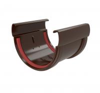 Соединитель желобов Дизайн 135 ПВХ Grand Line коричневый RR32