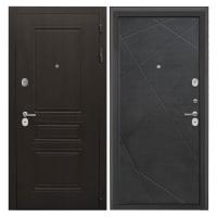 Входная дверь металлическая Интекрон Брайтон Тиковое дерево / Лучи-М венге распил кофе
