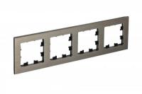 Рамка 4-м ATLASDESIGN NATURE металл латунь SchE ATN312204