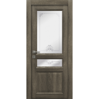 Межкомнатная дверь La Porte серия Master модель 400.3 табакко стекло Виола