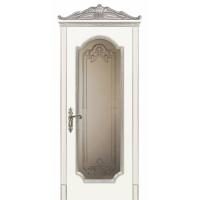 Межкомнатная дверь Дариано Женева F Эмаль белое золото со стеклом