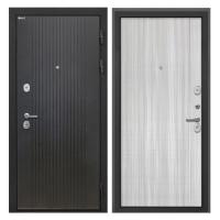 Входная дверь металлическая Интекрон Сицилия Remix цвет Лофт черный / В-07 Сандал белый с молдингом