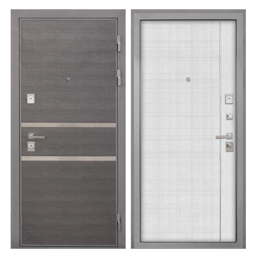 Входная дверь металлическая Интекрон Неаполь / В-07 Лофт белый с молдингом