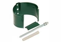 Хомут трубы металлический на камень Grand Line ПВХ зелёный RAL 6005