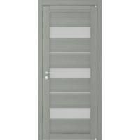 Межкомнатная дверь Uberture серия Eco-Light 2126 велюр графит со стеклом сатин