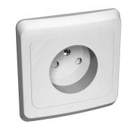 Розетка 1-м СП Этюд 16А IP20 защ. шторки без заземл. бел. SchE PC16-002B
