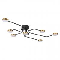 Люстра потолочная Lumion Flint 6532/99CL 100W чёрный, латунь