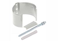 Хомут трубы металлический на камень Grand Line ПВХ белый RAL 9003