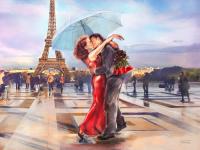 Картина Графис Канвас Постер Поцелуй в Париже