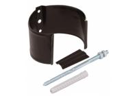 Хомут трубы металлический на камень Grand Line ПВХ шоколадный RAL 8017