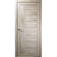 Межкомнатная дверь Uberture серия Eco-Light 2110 велюр серый со стеклом сатин