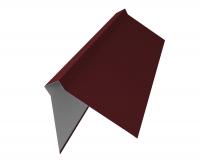 Планка конька плоского 220х50х220 0.4 PE с пленкой RAL 3005 красное вино (2м)