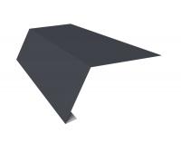 Планка карнизная для мягкой кровли 65х50 Фартук S1 карнизный 0.4 PE с пленкой RAL 7024 мокрый асфальт (2м)