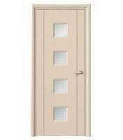 Межкомнатная дверь Офрам модель 104 кремовая со стеклом