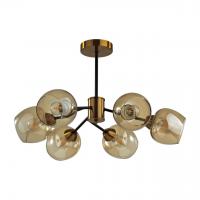 Люстра потолочная Lumion Odell 5649/6C 6*60W черный, бронза