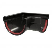 Угол желоба 90 град.Дизайн 135 ПВХ GL черный RAL 9005