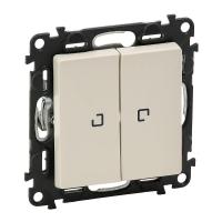 Механизм выключателя 2-кл. СП Valena Life 10А IP20 250В 10АХ с подсветкой с лиц. панелью сл. кость Leg 752528