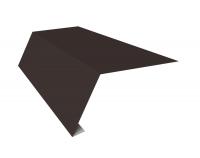 Планка карнизная для мягкой кровли 65х50 Фартук S1 карнизный 0.45 PE с пленкой RR 32 темно-коричневый (2м)