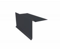 Планка ветровая с отгибом для мягкой кровли 100х20х70 0.45 PE с пленкой RAL 7024 мокрый асфальт (2м)