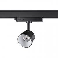 Трековый светодиодный светильник 3х-фазный Novotech Port 358718 10W корпус черный/рефлектор белый