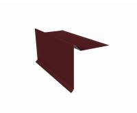 Планка ветровая с отгибом для мягкой кровли 100х20х70 0.4 PE с пленкой RAL 3005 красное вино (2м)
