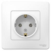 Розетка 1-м СП BLANCA 16А 250В без шторок с заземл. бел. SchE BLNRS001011