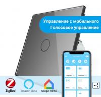 WiFi Сенсорный однолинейный проходной выключатель Livolo ZigBee (серый) VL-C701SZ-15