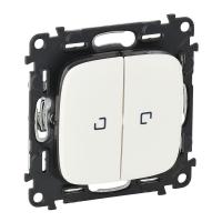 Механизм переключателя 2-кл. СП Valena Allure 10АХ IP20 250В с подсветкой с лиц. панелью белый Leg 752709