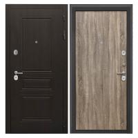 Входная дверь металлическая Интекрон Брайтон Тиковое дерево / Дуб турин