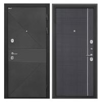 Входная дверь металлическая Интекрон Сицилия Remix ФЛ-613 черный (крашеный) / В-07 Венге с молдингом