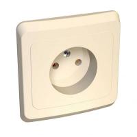 Розетка 1-м СП Этюд 16А IP20 без заземл. крем. SchE PC16-001K