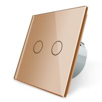 Сенсорный выключатель Livolo двухлинейный (золото) VL-C702-13