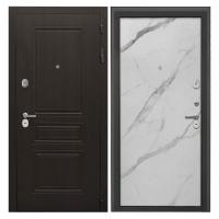 Входная дверь металлическая Интекрон Брайтон Тиковое дерево / Мрамор арктик