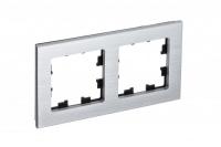Рамка 2-м ATLASDESIGN NATURE металл серебр. SchE ATN312102