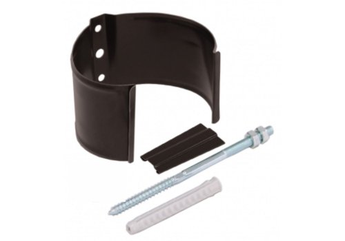 Хомут трубы металлический на камень Grand Line ПВХ шоколадный RAL 8017