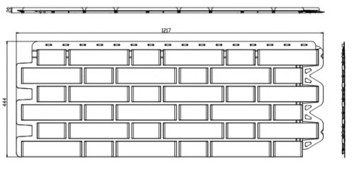 Фасадная (цокольная) панель Альта Профиль Кирпич клинкерный Белый