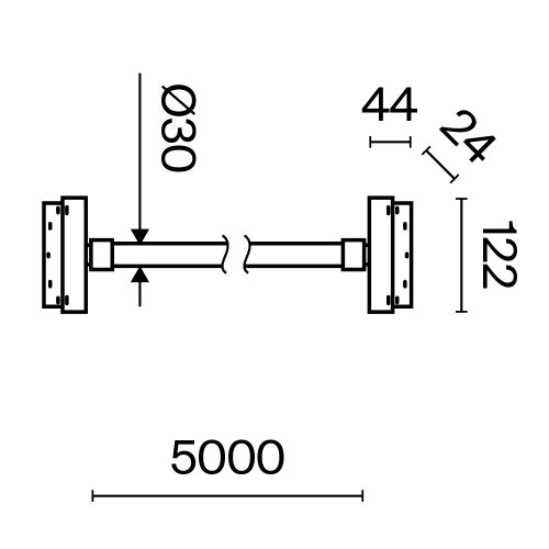 Трековый подвесной светильник Technical Tau TR101-2-100W3K-B 100W черный