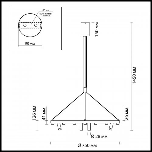 Подвесной светильник Odeon Light Beveren 3918/63L LED 63 Вт