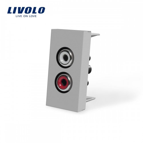 Модуль розетки АУДИО Livolo серая VL-C7-1AD-15
