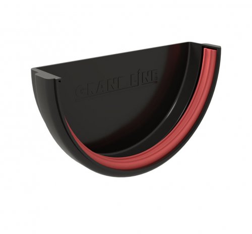 Заглушка желоба Классика 120 ПВХ GL черная RAL 9005