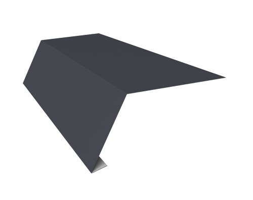 Планка карнизная для мягкой кровли 65х50 Фартук S1 карнизный 0.45 PE с пленкой RAL 7024 мокрый асфальт (2м)