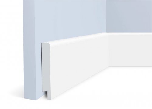 Плинтус дюрополимерный под покраску Hiwood B70N прямой скругленный 2000x70x10.5