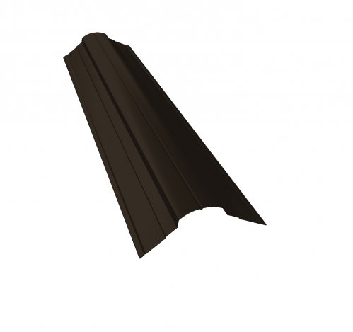 Планка конька фигурного 70x70 0.45 PE с пленкой RR 32 темно-коричневый (2м)